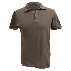 Etro Short Sleeve Polo Shirt in Brown Cotton